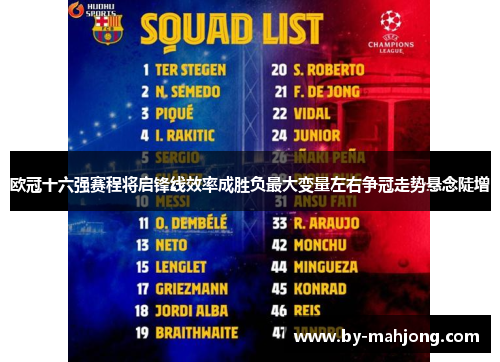 欧冠十六强赛程将启锋线效率成胜负最大变量左右争冠走势悬念陡增